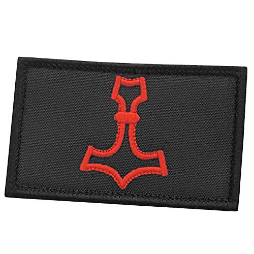Mjolnir 2x3.25 Thor Hammer Schwarz und Rot Norse Viking Tactical Military Klettverschlussabzeichen Mjolnir 2x3.25 Thor Hammer Schwarz und Rot Norse Viking Tactical Military Klettverschlussabzeichen von LEGEEON