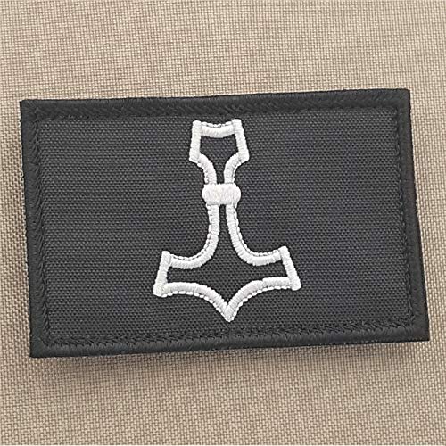 Mjolnir 2x3.25 Thor Hammer Norse Viking Morale Tactical Military Hook Patch Klettverschluss Patches von LEGEEON