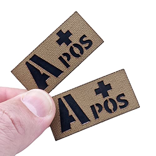 Set of 2 Mini APOS Blood Type Patches Tan Coyote Brown Tactical Lasercut von LEGEEON