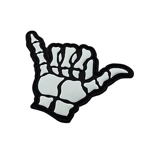 Shaka Hang Loose PVC Patch kompatibel mit Velcro Aufnäher für Rucksäcke,Mützen,PVC Patches,Aufnäher für Caps Klettverschluss (Glow Dark) von LEGEEON
