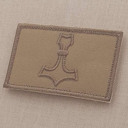 Tan Mjolnir 2x3.25 Thor Hammer Coyote Norse Viking Morale Taktisch Militär Klett Patch von LEGEEON
