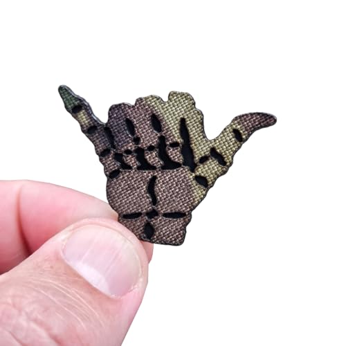 Tiny Shaka Hang Loose Lasercut Patch Morale [Multicam] von LEGEEON