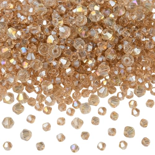 LEGENTLISUR 10 Stränge Transparente Glaskristallperlen zur Schmuckherstellung Facettierte Rondell-Abstandsperlen für Armbänder Halsketten und Heimwerkerbedarf（Beige） von LEGENTLISUR
