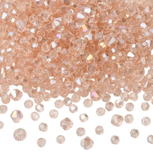 LEGENTLISUR 10 Stränge Transparente Glaskristallperlen zur Schmuckherstellung Facettierte Rondell-Abstandsperlen für Armbänder Halsketten und Heimwerkerbedarf（Rosa） von LEGENTLISUR