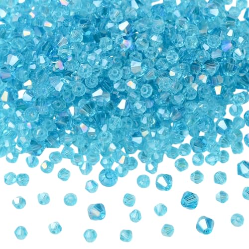LEGENTLISUR 10 Stränge Transparente Glaskristallperlen zur Schmuckherstellung Facettierte Rondell-Abstandsperlen für Armbänder Halsketten und Heimwerkerbedarf（Tiefes Himmelblau） von LEGENTLISUR