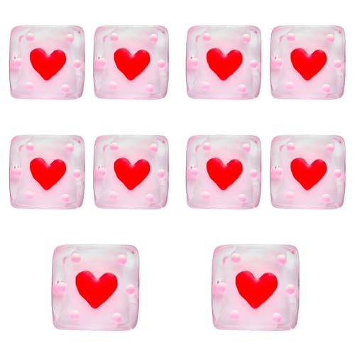 LEGENTLISUR 10 Stück Glasperlen Zur Schmuckherstellung Handgefertigte Lampwork Herz Abstandshalterperlen Für Armbänder Halsketten Ohrringe DIY Bastelarbeiten Valentinstagsgeschenk von LEGENTLISUR