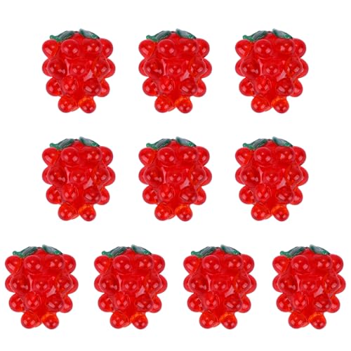 LEGENTLISUR 10 Stück Handgefertigte Lampwork-Perlen zur Schmuckherstellung Glastrauben und Süße Fruchtperlen für Armbänder Halsketten Basteln DIY von LEGENTLISUR