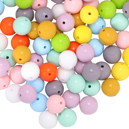 LEGENTLISUR 100 Stück 15mm Silikonperlen Zur Herstellung Von Schlüsselanhängern Runde Fokalperlen Für Stifte DIY Schmuck Bastelbedarf LEGENTLISUR 100 Stück 15mm Silikonperlen Zur Herstellung Von Schlüsselanhängern Runde Fokalperlen Für Stifte DIY Schmuck Bastelbedarf von LEGENTLISUR