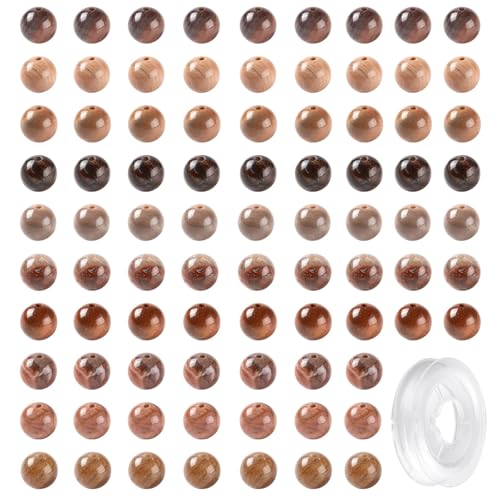 LEGENTLISUR 100 Stück 8mm Runde Naturholzperlen Lose Glatte Perlen Mit Elastischem Kristallfaden Für Die Herstellung Von DIY Armbändern Halsketten Ohrringen Und Schmuck LEGENTLISUR 100 Stück 8mm Runde Naturholzperlen Lose Glatte Perlen Mit Elastischem Kristallfaden Für Die Herstellung Von DIY Armbändern Halsketten Ohrringen Und Schmuck von LEGENTLISUR