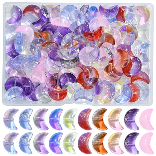 LEGENTLISUR 100 Stück Kristallglasperlen zur Schmuckherstellung Halbmond-Anhänger himmlische Mondperlen für Armbänder Halsketten und Heimwerkerbedarf LEGENTLISUR 100 Stück Kristallglasperlen zur Schmuckherstellung Halbmond-Anhänger himmlische Mondperlen für Armbänder Halsketten und Heimwerkerbedarf von LEGENTLISUR