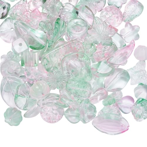 LEGENTLISUR 100g Glasperlen Sortiert Zur Schmuckherstellung Herz Bär Schildkröte Schmetterling Süße Perlen Für Selbstgemachte Armbänder Halsketten Ohrringe Schlüsselanhänger(Dunkles Meeresgrün) von LEGENTLISUR