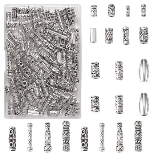 LEGENTLISUR 150 Stück Tibetische Legierungsröhrenperlen zur Schmuckherstellung Antike Silberne Abstandsperlen für Armbänder Halsketten Haarschmuckherstellung LEGENTLISUR 150 Stück Tibetische Legierungsröhrenperlen zur Schmuckherstellung Antike Silberne Abstandsperlen für Armbänder Halsketten Haarschmuckherstellung von LEGENTLISUR