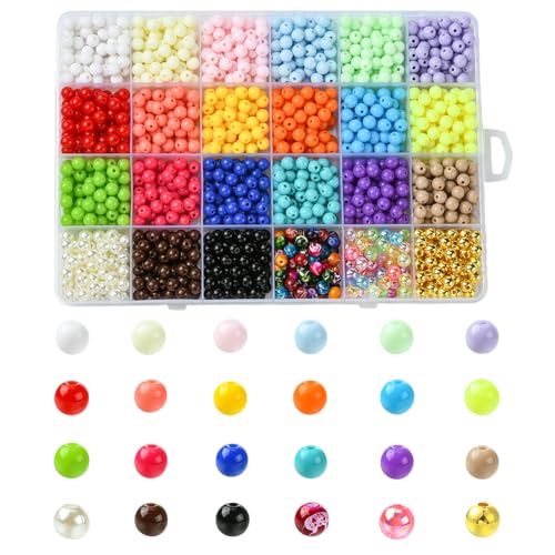LEGENTLISUR 1555 Stück 6mm Runde Acrylperlen 23 Bonbonfarben Verschiedene Kaugummiperlen Aus Kunststoff Großpackung Für Selbstgemachte Halsketten Ohrringe Armbänder Schmuckherstellungszubehör LEGENTLISUR 1555 Stück 6mm Runde Acrylperlen 23 Bonbonfarben Verschiedene Kaugummiperlen Aus Kunststoff Großpackung Für Selbstgemachte Halsketten Ohrringe Armbänder Schmuckherstellungszubehör von LEGENTLISUR
