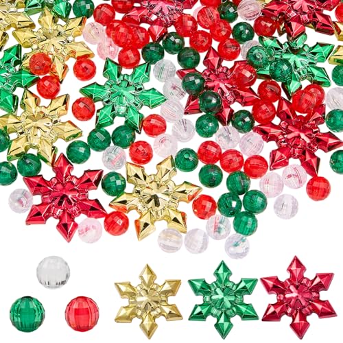 LEGENTLISUR 180 Stück Acrylperlen Zur Schmuckherstellung Schneeflocken Rot Grün Perlen Für Weihnachtsbaumdekoration Armbänder Halsketten Ohrringe Stifte DIY Bastelbedarf LEGENTLISUR 180 Stück Acrylperlen Zur Schmuckherstellung Schneeflocken Rot Grün Perlen Für Weihnachtsbaumdekoration Armbänder Halsketten Ohrringe Stifte DIY Bastelbedarf von LEGENTLISUR
