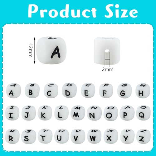 LEGENTLISUR 20 Stück Leuchtende Silikon Buchstabenperlen 12mm Würfel Im Dunkeln Leuchtend Vokal Alphabet Lose Perlen Für Freundschaftsarmbänder Halsketten DIY Projekte (Buchstabe A) von LEGENTLISUR
