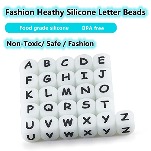 LEGENTLISUR 20 Stück Leuchtende Silikon Buchstabenperlen 12mm Würfel Im Dunkeln Leuchtend Vokal Alphabet Lose Perlen Für Freundschaftsarmbänder Halsketten DIY Projekte (Buchstabe A) von LEGENTLISUR