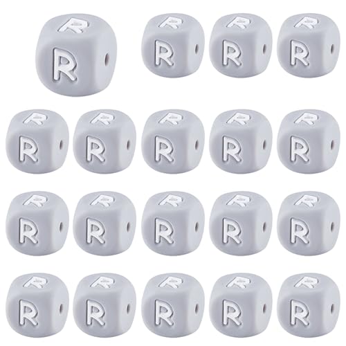 LEGENTLISUR 20 Stück Silikon Buchstabenperlen 12mm Quadratisch Grau Mit Initialen Alphabet Perlen Für Freundschaftsarmbänder Halsketten Schmuck Schlüsselanhänger Basteln DIY Projekte (Buchstabe R) LEGENTLISUR 20 Stück Silikon Buchstabenperlen 12mm Quadratisch Grau Mit Initialen Alphabet Perlen Für Freundschaftsarmbänder Halsketten Schmuck Schlüsselanhänger Basteln DIY Projekte (Buchstabe R) von LEGENTLISUR