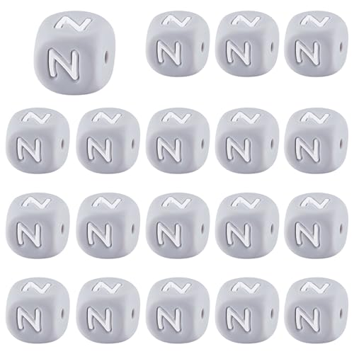 LEGENTLISUR 20 Stück Silikon Buchstabenperlen 12mm Quadratisch Würfel Alphabet Silikonperlen Für Freundschaftsarmbänder Wörter Halsketten Schlüsselanhänger Schmuck Basteln DIY Projekte (Buchstabe N) LEGENTLISUR 20 Stück Silikon Buchstabenperlen 12mm Quadratisch Würfel Alphabet Silikonperlen Für Freundschaftsarmbänder Wörter Halsketten Schlüsselanhänger Schmuck Basteln DIY Projekte (Buchstabe N) von LEGENTLISUR