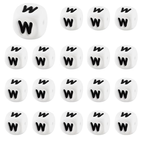 LEGENTLISUR 20 Stück Silikon Buchstabenperlen 12mm Quadratisch Würfel Alphabet Silikonperlen Für Freundschaftsarmbänder Wörter Halsketten Schlüsselanhänger Schmuck Basteln DIY Projekte (Buchstabe W) LEGENTLISUR 20 Stück Silikon Buchstabenperlen 12mm Quadratisch Würfel Alphabet Silikonperlen Für Freundschaftsarmbänder Wörter Halsketten Schlüsselanhänger Schmuck Basteln DIY Projekte (Buchstabe W) von LEGENTLISUR