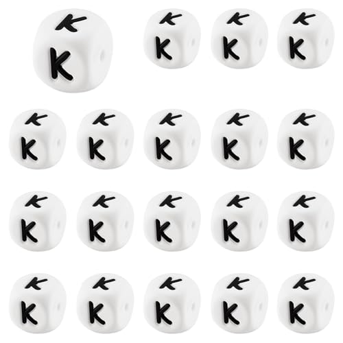 LEGENTLISUR 20 Stück Silikon Buchstabenperlen 12mm Quadratisch Würfel Alphabet Silikonperlen Für Freundschaftsarmbänder Wörter Halsketten Schlüsselanhänger Schmuck Basteln DIY Projekte (Buchstabe K) LEGENTLISUR 20 Stück Silikon Buchstabenperlen 12mm Quadratisch Würfel Alphabet Silikonperlen Für Freundschaftsarmbänder Wörter Halsketten Schlüsselanhänger Schmuck Basteln DIY Projekte (Buchstabe K) von LEGENTLISUR