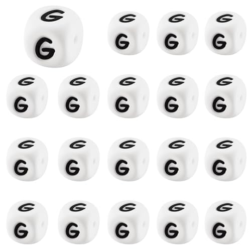 LEGENTLISUR 20 Stück Silikon Buchstabenperlen 12mm Quadratisch Würfel Alphabet Silikonperlen Für Freundschaftsarmbänder Wörter Halsketten Schlüsselanhänger Schmuck Basteln DIY Projekte (Buchstabe G) LEGENTLISUR 20 Stück Silikon Buchstabenperlen 12mm Quadratisch Würfel Alphabet Silikonperlen Für Freundschaftsarmbänder Wörter Halsketten Schlüsselanhänger Schmuck Basteln DIY Projekte (Buchstabe G) von LEGENTLISUR