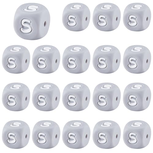 LEGENTLISUR 20 Stück Silikon Buchstabenperlen 12mm Quadratische Würfel Graues Alphabet Lose Perlen Für Freundschaftsarmbänder Wörter Schlüsselanhänger Schmuck Basteln DIY Projekte (Buchstabe S) LEGENTLISUR 20 Stück Silikon Buchstabenperlen 12mm Quadratische Würfel Graues Alphabet Lose Perlen Für Freundschaftsarmbänder Wörter Schlüsselanhänger Schmuck Basteln DIY Projekte (Buchstabe S) von LEGENTLISUR
