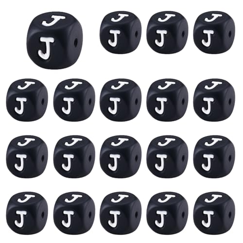 LEGENTLISUR 20 Stück Silikon Buchstabenperlen 12mm Quadratische Würfel Schwarze Alphabet Lose Perlen Für Freundschaftsarmbänder Wörter Schlüsselanhänger Schmuck Basteln DIY Projekte (Buchstabe J) LEGENTLISUR 20 Stück Silikon Buchstabenperlen 12mm Quadratische Würfel Schwarze Alphabet Lose Perlen Für Freundschaftsarmbänder Wörter Schlüsselanhänger Schmuck Basteln DIY Projekte (Buchstabe J) von LEGENTLISUR