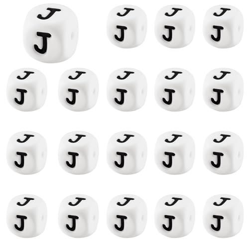 LEGENTLISUR 20 Stück Silikon Buchstabenperlen 12mm Quadratische Würfel Weiße Alphabet Lose Perlen Für Freundschaftsarmbänder Wörter Schlüsselanhänger Schmuck Basteln DIY Projekte (Buchstabe J) LEGENTLISUR 20 Stück Silikon Buchstabenperlen 12mm Quadratische Würfel Weiße Alphabet Lose Perlen Für Freundschaftsarmbänder Wörter Schlüsselanhänger Schmuck Basteln DIY Projekte (Buchstabe J) von LEGENTLISUR