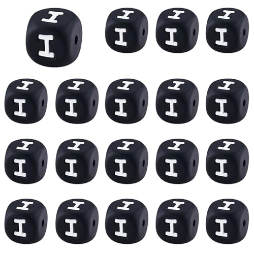 LEGENTLISUR 20 Stück Silikon Buchstabenperlen 12mm Würfel Vokal Initialen Schwarze Alphabet Perlen Für Freundschaftsarmbänder Halsketten Schmuck Schlüsselanhänger Basteln DIY Projekte (Buchstabe I) LEGENTLISUR 20 Stück Silikon Buchstabenperlen 12mm Würfel Vokal Initialen Schwarze Alphabet Perlen Für Freundschaftsarmbänder Halsketten Schmuck Schlüsselanhänger Basteln DIY Projekte (Buchstabe I) von LEGENTLISUR
