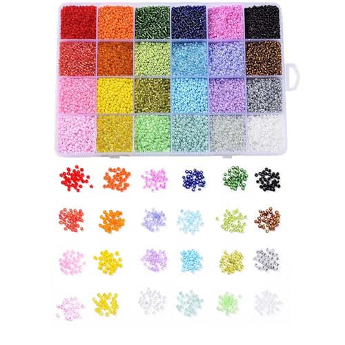 LEGENTLISUR 24 Farben Glas Perlen Set Bunte Perlen für Armbänder Armband Set Selber Machen Beads for Jewellery Making DIY Schmuck Basteln 2MM LEGENTLISUR 24 Farben Glas Perlen Set Bunte Perlen für Armbänder Armband Set Selber Machen Beads for Jewellery Making DIY Schmuck Basteln 2MM von LEGENTLISUR