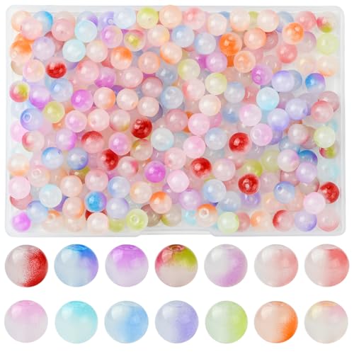 LEGENTLISUR 280 Stück Runde Glasperlen zur Schmuckherstellung Große Lampwork-Perlen für Armbänder Halsketten Basteln DIY LEGENTLISUR 280 Stück Runde Glasperlen zur Schmuckherstellung Große Lampwork-Perlen für Armbänder Halsketten Basteln DIY von LEGENTLISUR