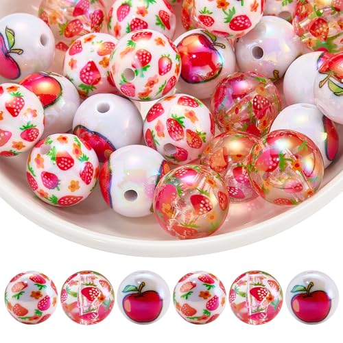 LEGENTLISUR 30 Stück 16mm Erdbeer Acryl Rundperlen 3 Stile Gemischte Perlen Lose Perlen Großpackung Für DIY Schlüsselanhänger Und Stifte Armbänder Halsketten Schmuckherstellung Basteln LEGENTLISUR 30 Stück 16mm Erdbeer Acryl Rundperlen 3 Stile Gemischte Perlen Lose Perlen Großpackung Für DIY Schlüsselanhänger Und Stifte Armbänder Halsketten Schmuckherstellung Basteln von LEGENTLISUR