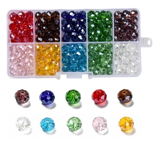 LEGENTLISUR 300 Stück 10 Farben Glasperlen Perlen für Armbänder Perlenset Beads for Jewellery Making Facettierte Glasperlen Halskette Armband DIY Handwerk Schmuckherstellung 8MM LEGENTLISUR 300 Stück 10 Farben Glasperlen Perlen für Armbänder Perlenset Beads for Jewellery Making Facettierte Glasperlen Halskette Armband DIY Handwerk Schmuckherstellung 8MM von LEGENTLISUR