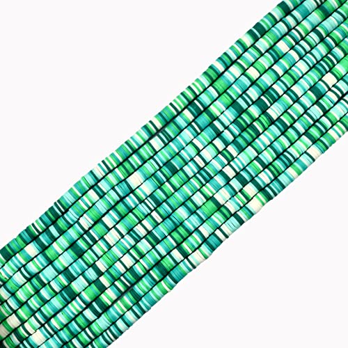 LEGENTLISUR 3000 Stück Clay Beads Heishi-Perlen-Set 6 mm Clay Perlen zum Auffädeln für Surfer-Halsketten Armbänder Ohrringe Schmuckherstellung(Frühlingsgrün) von LEGENTLISUR