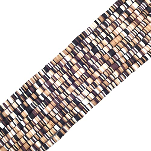 LEGENTLISUR 3000 Stück Clay Beads Heishi-Perlen-Set 6 mm Clay Perlen zum Auffädeln für Surfer-Halsketten Armbänder Ohrringe Schmuckherstellung(Kokosbraun) von LEGENTLISUR