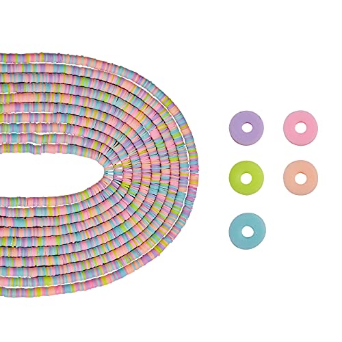 LEGENTLISUR 3000 Stück Clay Beads Heishi-Perlen-Set 6 mm Clay Perlen zum Auffädeln für Surfer-Halsketten Armbänder Ohrringe Schmuckherstellung(Rosa Lila) von LEGENTLISUR