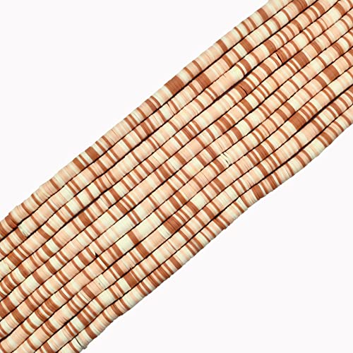 LEGENTLISUR 3000 Stück Clay Beads Heishi-Perlen-Set 6 mm Clay Perlen zum Auffädeln für Surfer-Halsketten Armbänder Ohrringe Schmuckherstellung(Sandbraun) von LEGENTLISUR