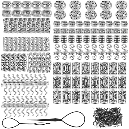 LEGENTLISUR 326 Stück Wikinger-Haarschmuck Dreadlock-Bartperlen Röhrenperlen Legierung Haarspiralmanschetten Haarschmuck für Zöpfe Accessoires Armbänder Anhänger Halskette DIY LEGENTLISUR 326 Stück Wikinger-Haarschmuck Dreadlock-Bartperlen Röhrenperlen Legierung Haarspiralmanschetten Haarschmuck für Zöpfe Accessoires Armbänder Anhänger Halskette DIY von LEGENTLISUR