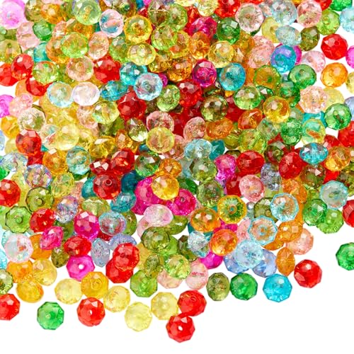 LEGENTLISUR 480–500 Stück Transparente Acryl-Kristallperlen zur Schmuckherstellung, facettierte Rondelle-Perlen in Großen Mengen für Armbänder Halsketten Ohrringe Windspiele LEGENTLISUR 480–500 Stück Transparente Acryl-Kristallperlen zur Schmuckherstellung, facettierte Rondelle-Perlen in Großen Mengen für Armbänder Halsketten Ohrringe Windspiele von LEGENTLISUR