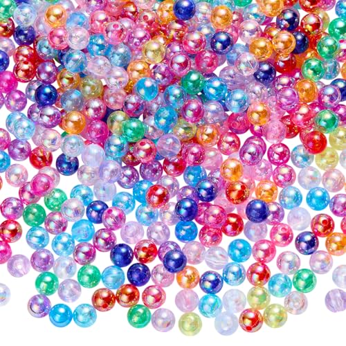 LEGENTLISUR 480–500 Stück Transparente Bunte Acrylperlen zur Schmuckherstellung Große Menge Kleine Abstandsperlen für Armbänder Halsketten Schmuckherstellung von LEGENTLISUR