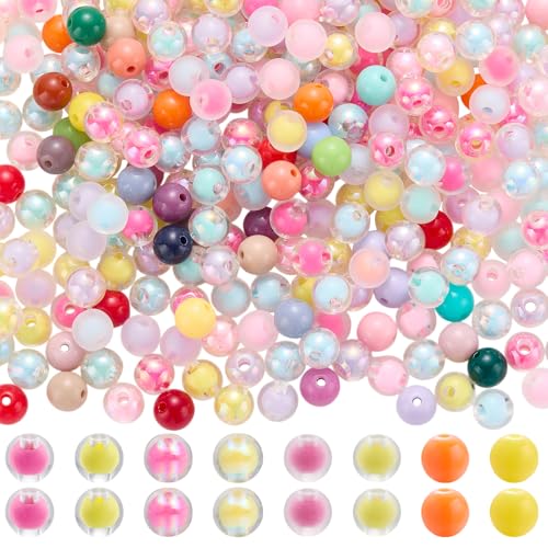 LEGENTLISUR 485~500 Stück 8mm Acrylperlen Zur Schmuckherstellung Kleine Bunte Runde Abstandsperlen Für Armbänder Halsketten Ohrringe DIY Set von LEGENTLISUR