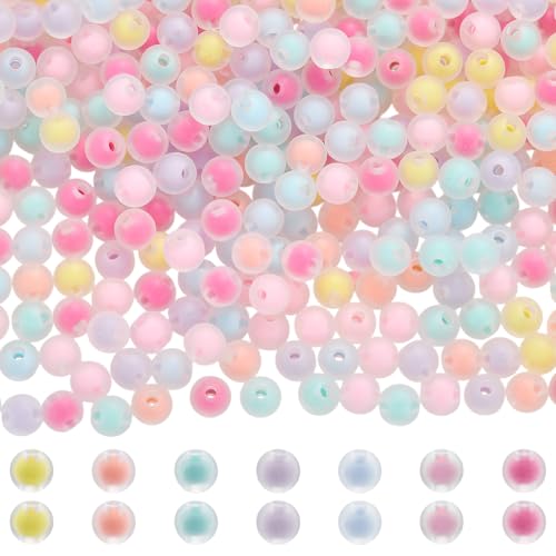 LEGENTLISUR 485~500 Stück 8mm Acrylperlen Zur Schmuckherstellung Kleine Bunte Runde Perlen Für Armbänder Halsketten Ohrringe DIY Set (Undurchsichtig) von LEGENTLISUR