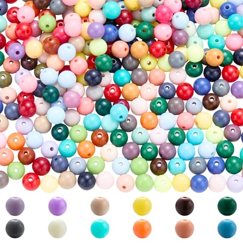 LEGENTLISUR 485~500 Stück 8mm Acrylperlen Zur Schmuckherstellung Kleine Runde Abstandsperlen Für Armbänder Halsketten Ohrringe DIY Set von LEGENTLISUR