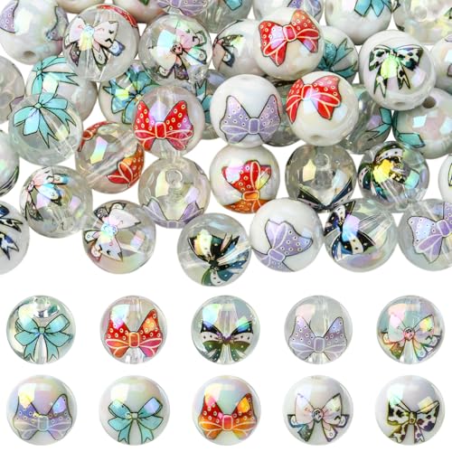 LEGENTLISUR 50 Stück 10 Stile 16mm Transparente Acrylperlen Schleifen Runde Perlen Zur Schmuckherstellung Schlüsselanhänger Armbänder Perlenstifte LEGENTLISUR 50 Stück 10 Stile 16mm Transparente Acrylperlen Schleifen Runde Perlen Zur Schmuckherstellung Schlüsselanhänger Armbänder Perlenstifte von LEGENTLISUR