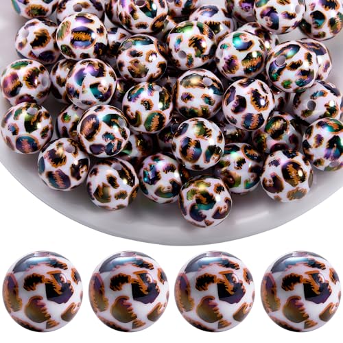 LEGENTLISUR 50 Stück 16mm Acrylperlen Leopardenmuster Runde Perlen Zur Schmuckherstellung Schlüsselanhänger Armbänder Perlenstifte LEGENTLISUR 50 Stück 16mm Acrylperlen Leopardenmuster Runde Perlen Zur Schmuckherstellung Schlüsselanhänger Armbänder Perlenstifte von LEGENTLISUR