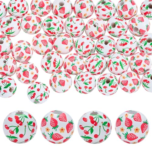 LEGENTLISUR 50 Stück 16mm Obst Holzperlen Zum Basteln Runde Perlen Mit Großem Loch Für Armbänder Halsketten Ohrringe DIY Schmuckherstellung LEGENTLISUR 50 Stück 16mm Obst Holzperlen Zum Basteln Runde Perlen Mit Großem Loch Für Armbänder Halsketten Ohrringe DIY Schmuckherstellung von LEGENTLISUR