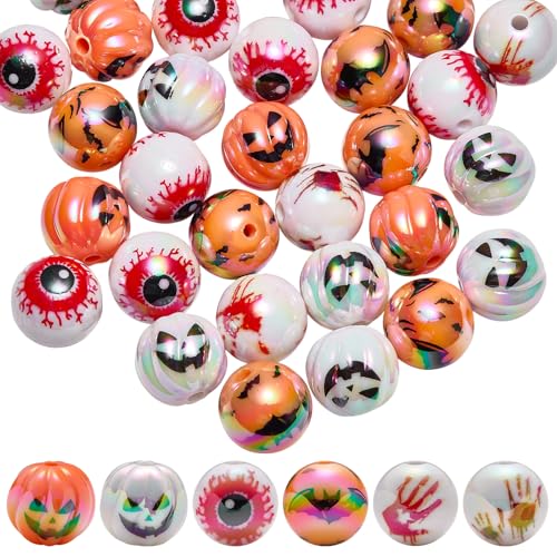 LEGENTLISUR 50 Stück Halloween Bastelperlen Gruselige Acrylperlen Mit Kürbis Fledermaus Und Geister Designs Für Selbstgemachte Stifte Halsketten Armbänder Heimdekoration Party Dekoration LEGENTLISUR 50 Stück Halloween Bastelperlen Gruselige Acrylperlen Mit Kürbis Fledermaus Und Geister Designs Für Selbstgemachte Stifte Halsketten Armbänder Heimdekoration Party Dekoration von LEGENTLISUR