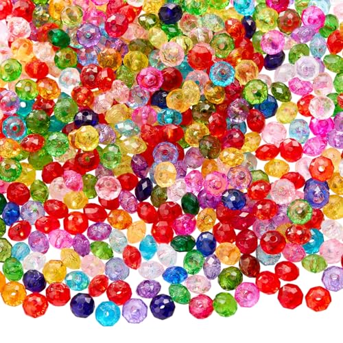 LEGENTLISUR 50 Stück Transparente Acryl-Kristallperlen zur Schmuckherstellung Facettierte Rondelle-Perlen für Armbänder Halsketten Ohrringe Windspiele LEGENTLISUR 50 Stück Transparente Acryl-Kristallperlen zur Schmuckherstellung Facettierte Rondelle-Perlen für Armbänder Halsketten Ohrringe Windspiele von LEGENTLISUR