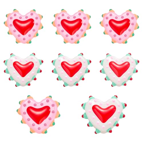 LEGENTLISUR 8 Stück Glasperlen Zur Schmuckherstellung Handgefertigt Lampwork Rotes Herz Abstandsperlen Für Damen Armbänder Halsketten Ohrringe Geschenk von LEGENTLISUR