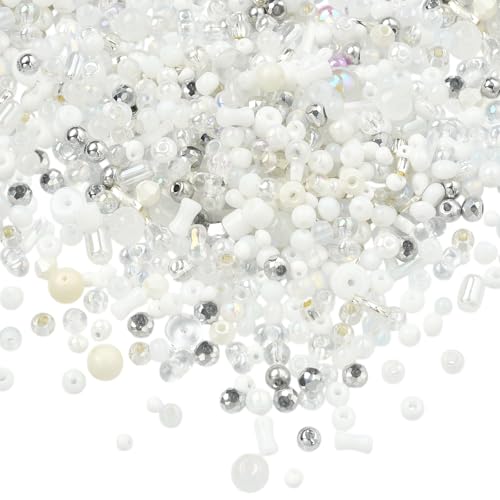 LEGENTLISUR Glasperlen Weiß Winzige Lose Perlen Für Armbänder Halsketten Ohrringe Schmuckherstellung DIY Ornament Set LEGENTLISUR Glasperlen Weiß Winzige Lose Perlen Für Armbänder Halsketten Ohrringe Schmuckherstellung DIY Ornament Set von LEGENTLISUR